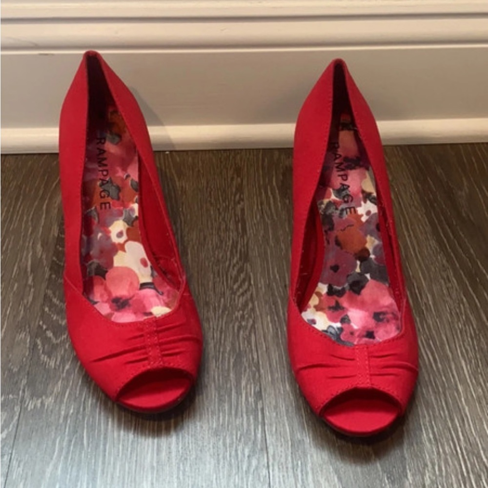Rampage Red Wedge Heels